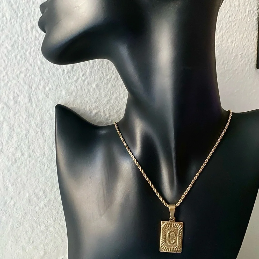 925 Sterling Silver Gold Initial Necklace Letter